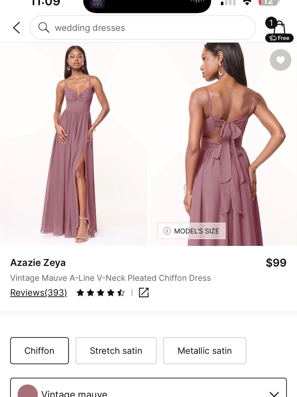 Azazie Zeya Vintage Mauve Spaghetti-Strap Maxi Dress